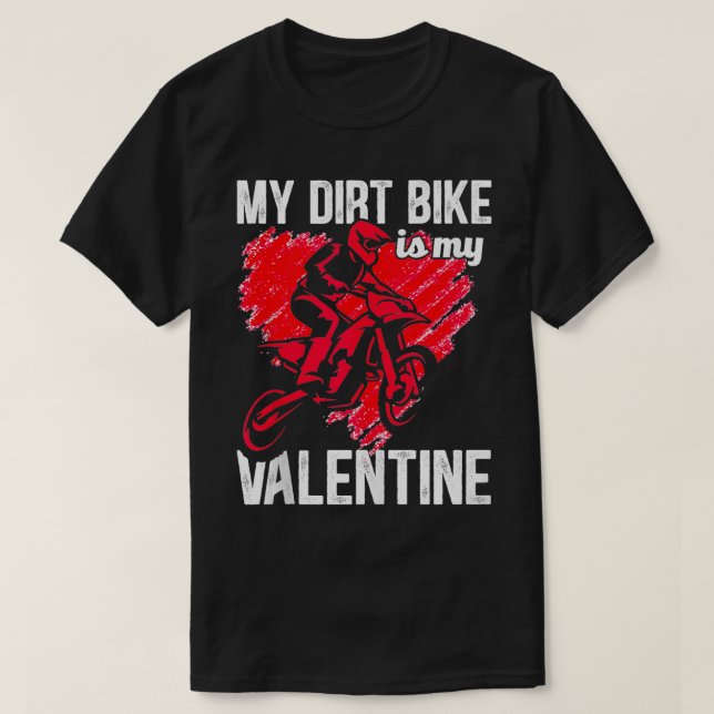 T-shirt Vélo de la Journée Valentines MX Racing OffRoad En (Design devant)