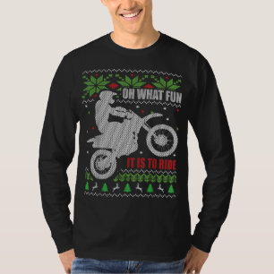 T-shirt Vélo de nuit motocross laid Noël Quel plaisir C'es