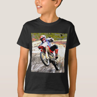 T-shirt Vélo de saleté roulant dans la boue en couleurs