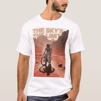 T-shirt Vélo descendant avec astronaute sur Mars, vélo cad