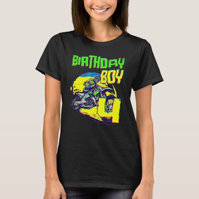 T-shirt Vélo Jour anniversaire Motocross Mx 4 ans (Devant)