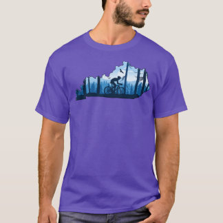 T-shirt Vélo Kentucky State MapVTT Blues