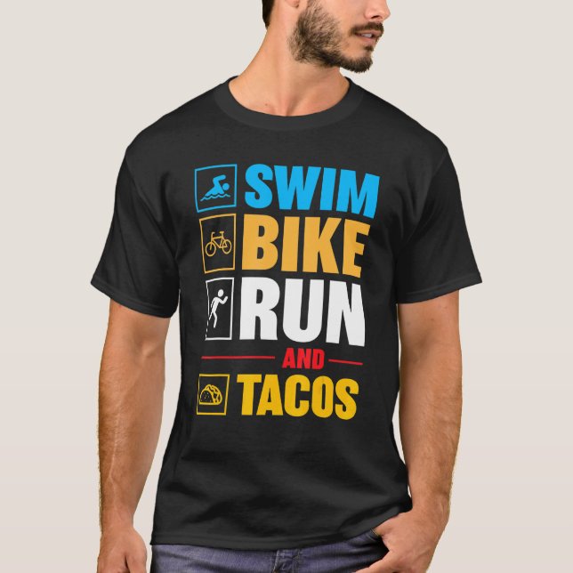 T-shirt Vélo Pour Hommes Femmes Baignade Vélo Course & Tac (Devant)