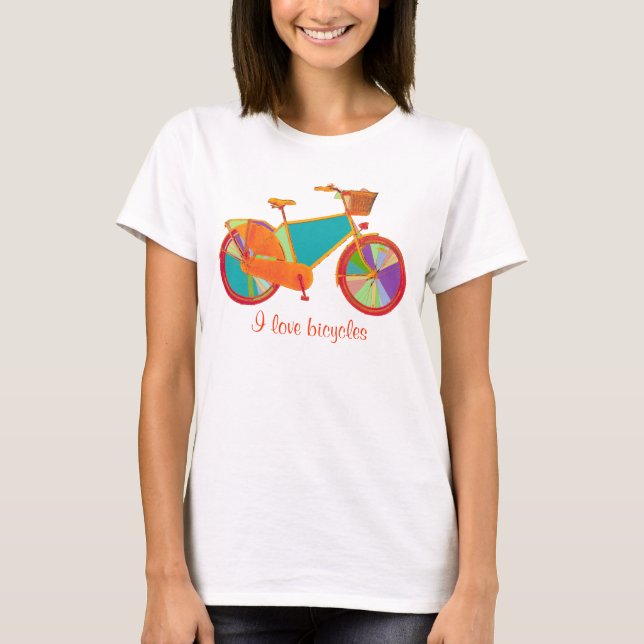 T-shirt vélo rétro couleur (Devant)