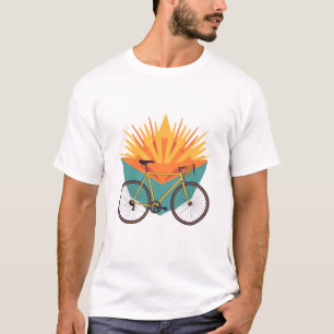 T-shirt Vélo rétro devant un soleil radieux