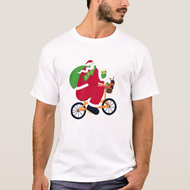 T-shirt Vélo Santa Claus (Devant)