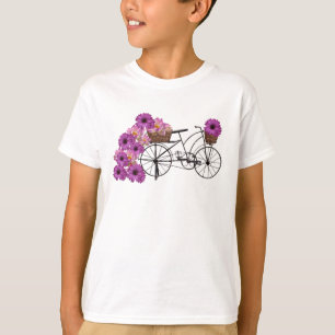 T-shirt Vélo vintage Avec Fleurs Clip Art