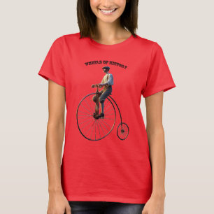 T-shirt Vélo vintage haute roue du 19e siècle avec cavalie