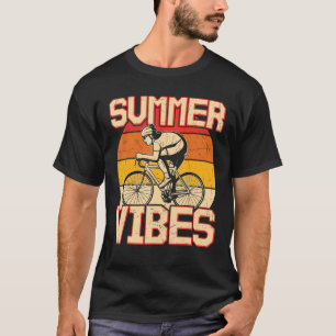 T-shirt Vélo Vintage Rétro Vibes d'été Vélo