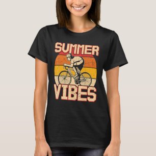 T-shirt Vélo Vintage Rétro Vibes d'été Vélo