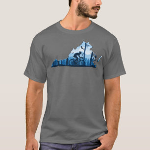 T-shirt Vélo Virginia State MapVTT Blue Ridge