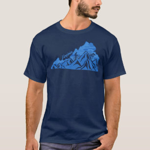 T-shirt Vélo Virginia State Outline Blues Mountain Biking
