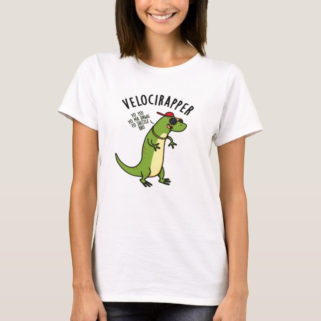 T-shirt Veloci-rapper Dinosaure Drôle (Devant)