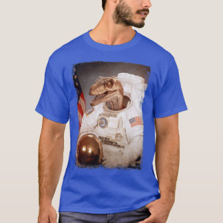 T-shirt Velociraptor Astronaut Dino Space Suit Moon Rocket