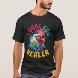 T-shirt Vendeur local d'oeufs poulet portant des lunettes