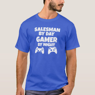 T-shirt Vendeur par jour, Gamer par nuit