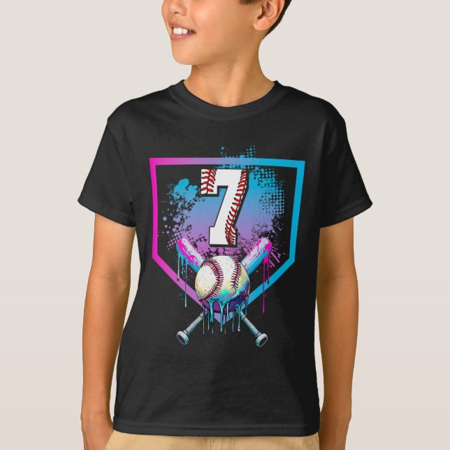 T-shirt Vendre Drith 7th Birthday Home Plate Boys Youth 7  (Devant)