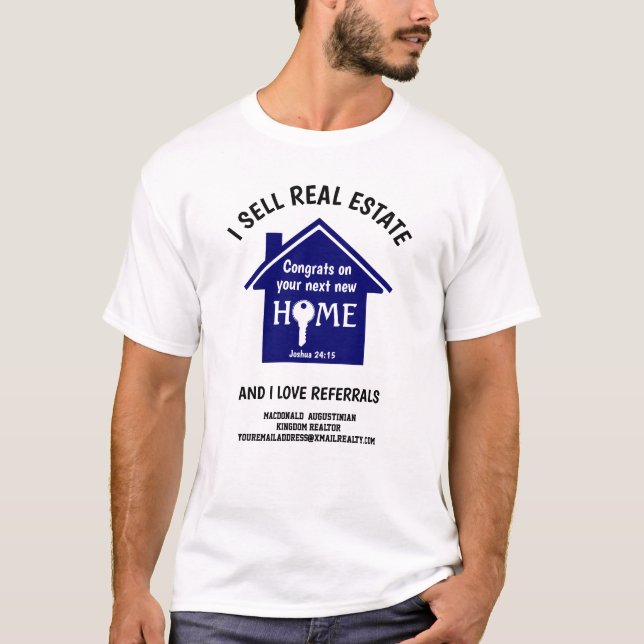 T-shirt Vendre Immobilier Love Références Realtor Personna (Devant)