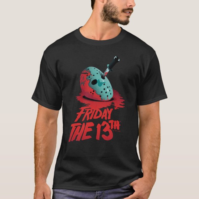 T-shirt Vendredi 13 | Couteau à travers Masque de hockey b (Devant)
