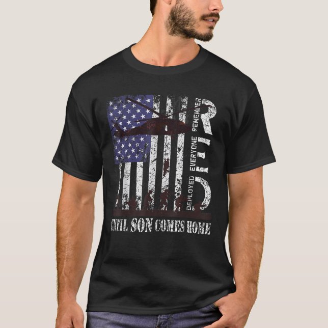 T-shirt Vendredi ROUGE Pour Mon Fils Armée Américaine Dépl (Devant)