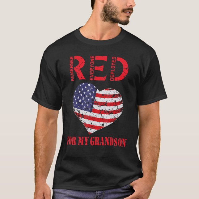 T-shirt Vendredi Rouge Pour Mon Petit-Fils Soutenez Nos Tr (Devant)
