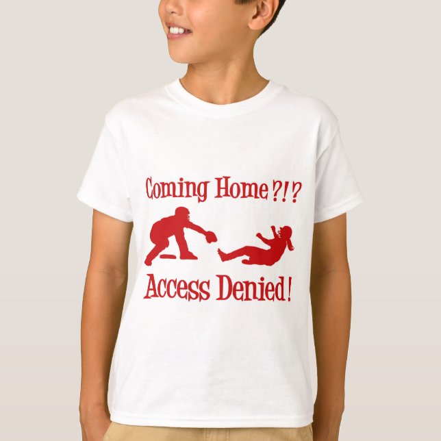 T-shirt Venez à la maison, Aceess a nié, rouge (Devant)