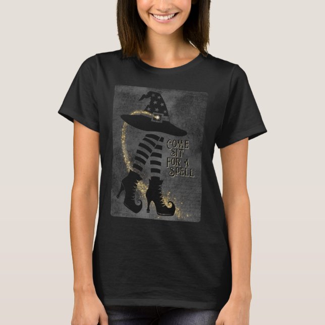 T-shirt Venez Asseyez-Vous Pour Une Sorcière Casquette & C (Devant)