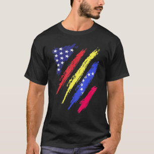 T-shirt Vénézuéla Américaine Drapeau Cultivé USA Patriot H