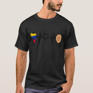 T-shirt Venezuela Arepa Heartbeat Arepas Venezuelan Drapea