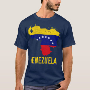 T-shirt Venezuela Carte du drapeau vénézuélien