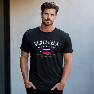 T-shirt Venezuela   Drapeau du Venezuela Longitude Moderne
