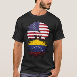 T-shirt Vénézuélienne Américaine Etats-Unis drapeau des ra