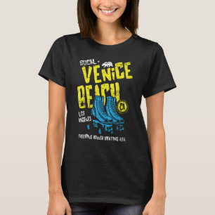 T-shirt Venice Beach California Retro Roller Skate Distres