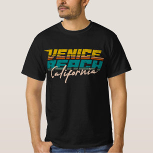 T-shirt Venice Beach coucher de soleil vintage rétro 80s q