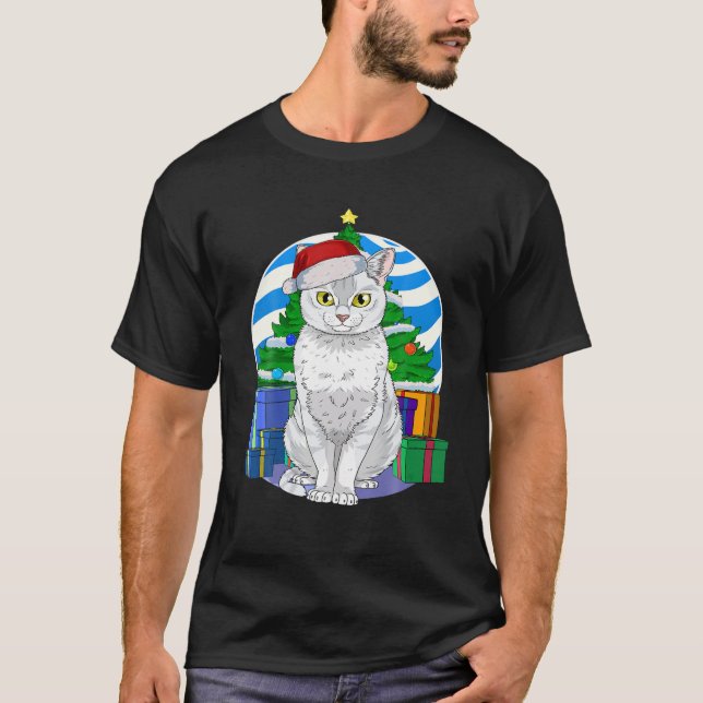 T-shirt Venin Burmilla Cat Cute Santa Christmas (Devant)