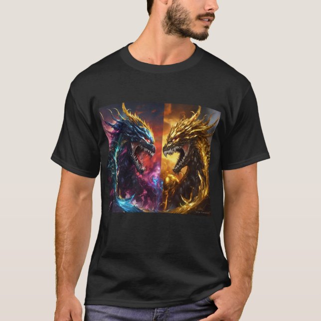 T-shirt venin foncé vs Chrome et or argent dieu arc-en-cie (Devant)
