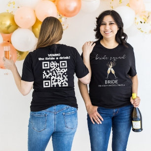 T-shirt Venmo La Mariée Un Verre QR Code Toast Champagne