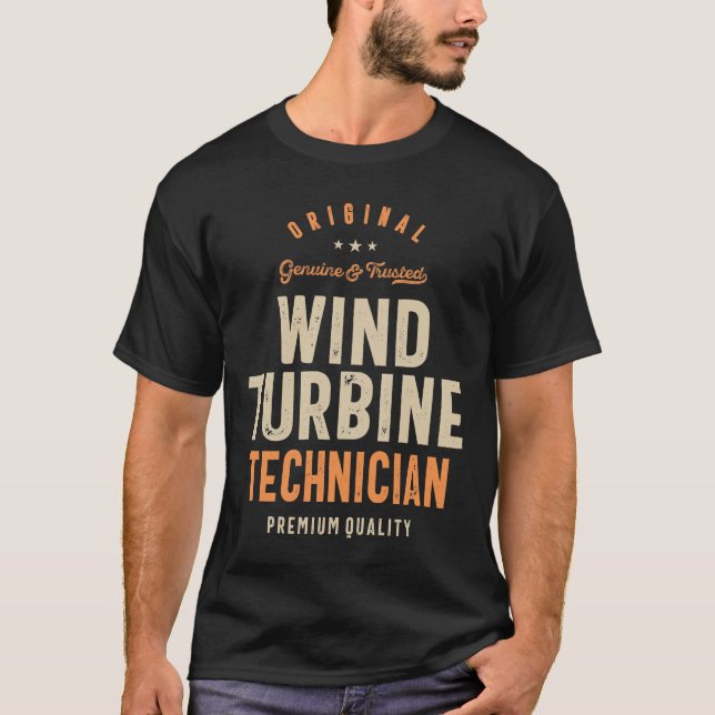 T-shirt Vent Turbine Technicien Cadeau Funny Titre de l'em (Devant)