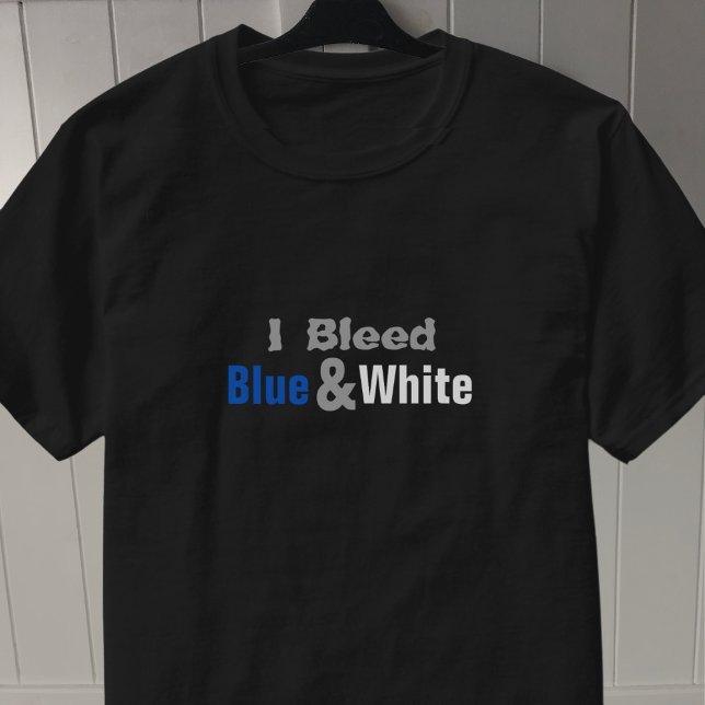 T-shirt Ventilateur de football bleu et blanc (Créateur téléchargé)