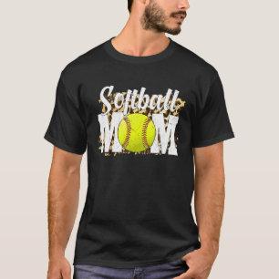 T-shirt Ventilateurs de softball Leopard Femmes, Maman de