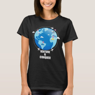 T-shirt Venture et Conquer Voyage dans Style plans de voya