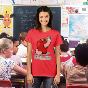 T-shirt Ver d'appréciation de professeur dans Nom d'Apple 