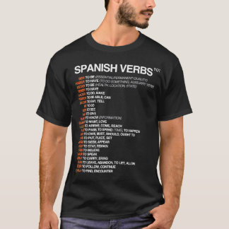 T-shirt Verbes espagnols 101 - Fiche technique en espagnol