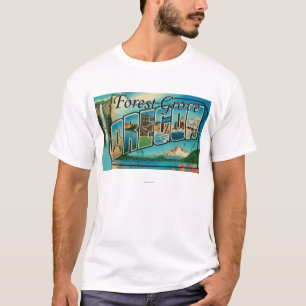 T-shirt Verger de forêt, Orégon - grandes scènes de lettre
