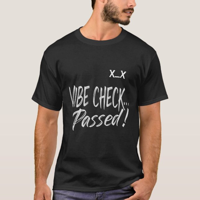 T-shirt vérification vidéo passée avec kaomoji en noir (Devant)