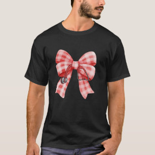 T-shirt Vérifier infirmière Coquette Bow Stethoscope Soins