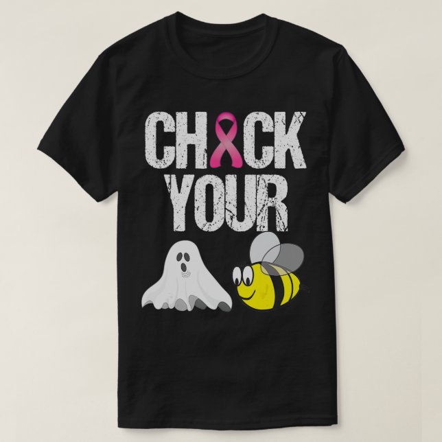 T-shirt Vérifier vos abeilles Boo Drôle Cancer du sein Hal (Design devant)