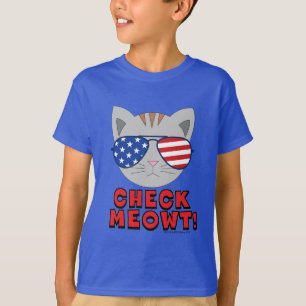 T-shirt VÉRIFIEZ MEOWT ! Chat Avec Lunettes De Soleil Amér