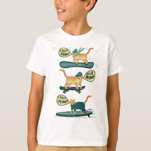 T-shirt Vérifiez Meowt ! Chat tigré de surfer de surf de