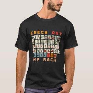 T-shirt Vérifiez Mon Étagère Jeu De Tuiles Mahjong Vintage